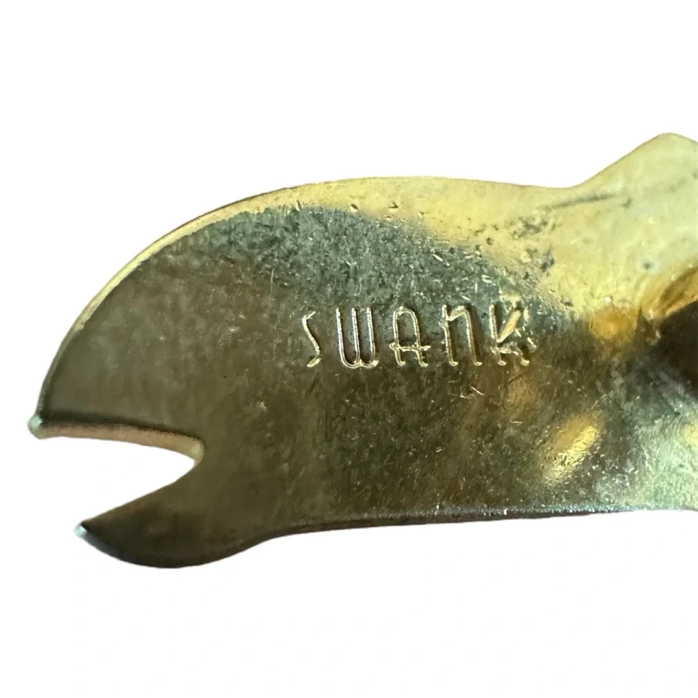 Vintage SWANK Antique Gold Fish Cufflinks